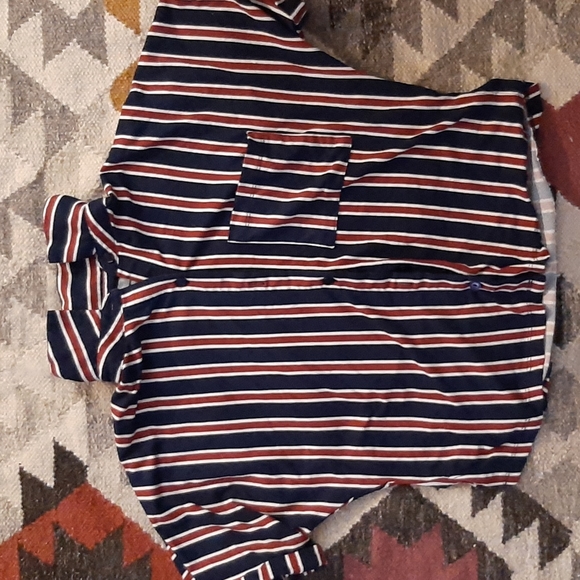 Stripped Blue and Red Button Up Shirt - Picture 1 of 3